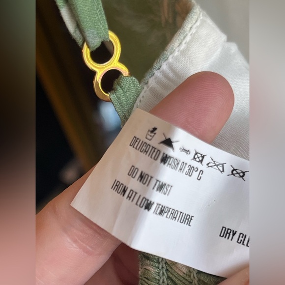 Agua Bendita Vestido Isadora Boho Chic Ruffled Bird Print Dress NWT $220 - Picture 11 of 13